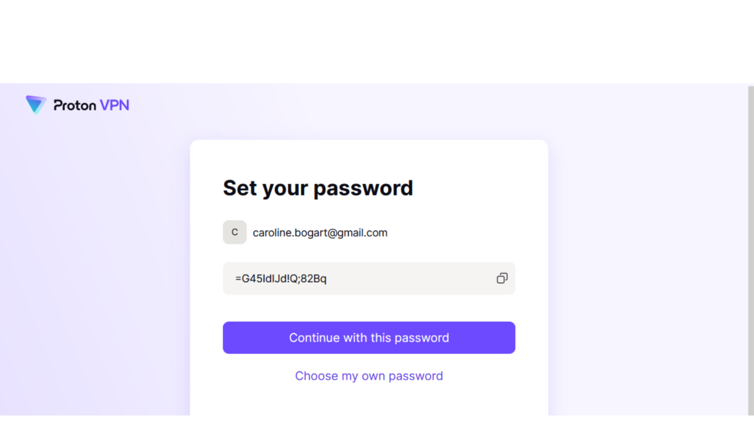 5 Set ProtonVPN password