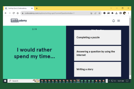 codecademy quiz I would rather spend my time